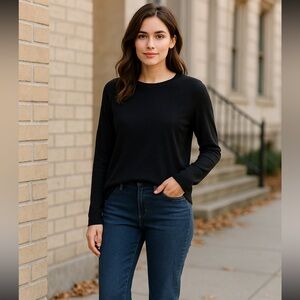 J.Crew Minimalist Women’s Black Merino Wool Sweater Size Large